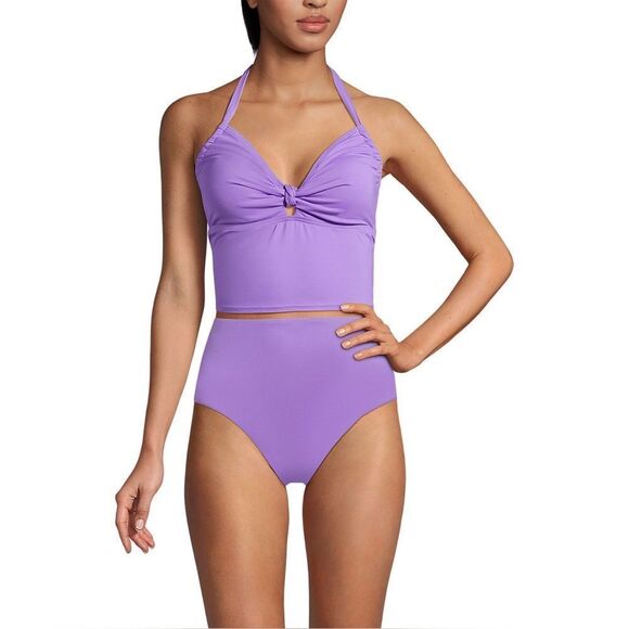 Land's End tankini Top Halter adjustable top knot front lavender fusion Various - Picture 2 of 4